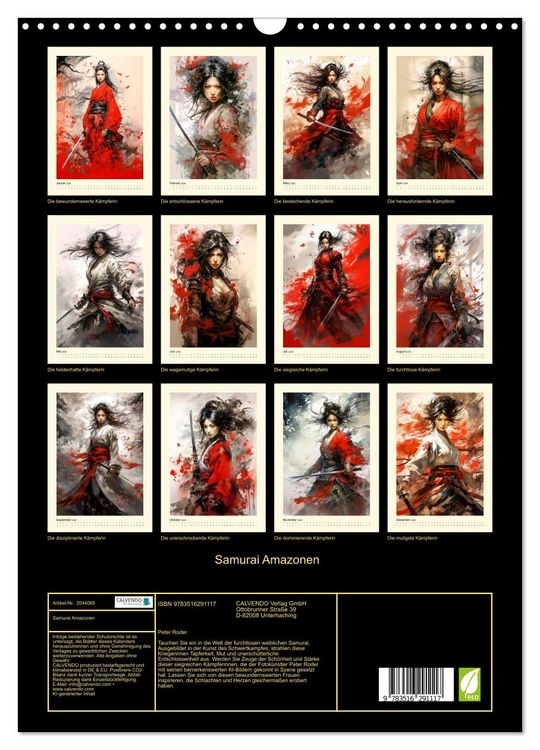 Produktbild: Samurai Amazonen (Wandkalender 2026 DIN A3 hoch), CALVENDO Monatskalender