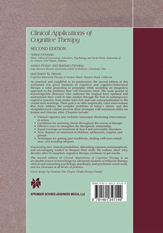Produktbild: Clinical Applications of Cognitive Therapy