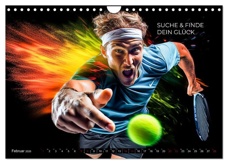 Produktbild: Tennis und Motivation (Wandkalender 2026 DIN A4 quer), CALVENDO Monatskalender