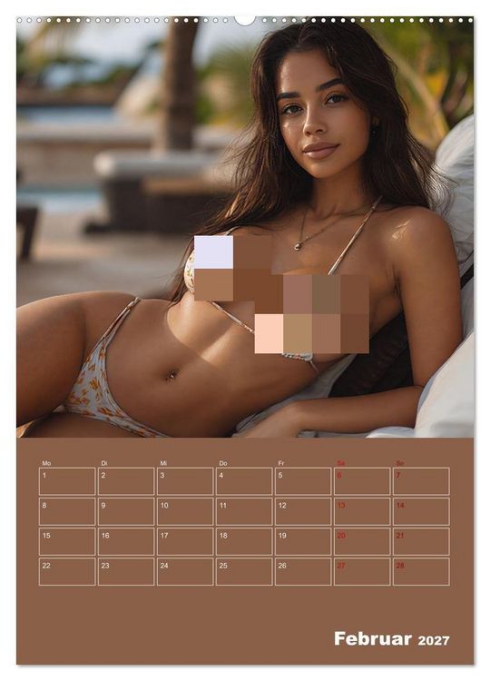 Produktbild: Latina Bikini Kalender: Glamour&ouml;se KI-Kunst mit hei&szlig;en Latina Models (hochwertiger Premium Wandkalender 2027 DIN A2 hoch), Kunstdruck in Hochglanz