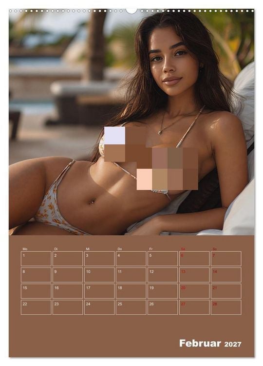 Produktbild: Latina Bikini Kalender: Glamour&ouml;se KI-Kunst mit hei&szlig;en Latina Models (Wandkalender 2027 DIN A2 hoch), CALVENDO Monatskalender