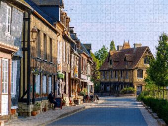 Produktbild: CALVENDO Puzzle Fachwerkh&auml;user in Beuvron-en-Auge im Pays d'Auge | 1000 Teile Lege-Gr&ouml;&szlig;e 64x48cm Foto-Puzzle f&uuml;r gl&uuml;ckliche Stunden