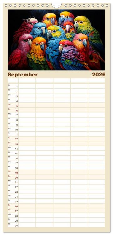 Produktbild: Familienplaner 2026 - Gruppentreffen mit 5 Spalten (Wandkalender, 21 x 45 cm) CALVENDO