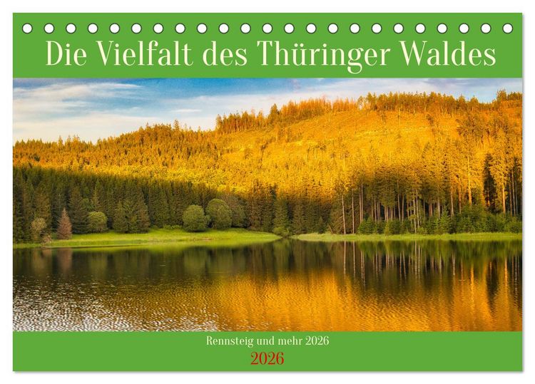 Produktbild: Die Vielfalt des Th&uuml;ringer Waldes (Tischkalender 2026 DIN A5 quer), CALVENDO Monatskalender