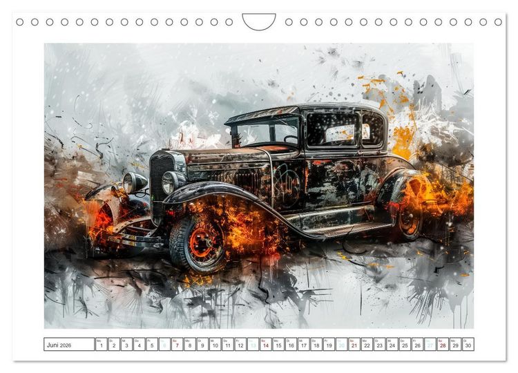 Produktbild: Aquarell Oldtimer (Wandkalender 2026 DIN A4 quer), CALVENDO Monatskalender
