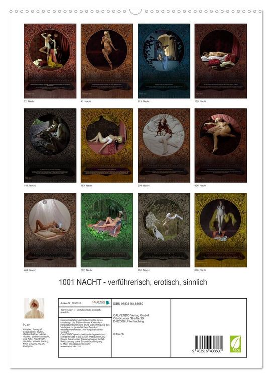Produktbild: 1001 NACHT - verf&uuml;hrerisch, erotisch, sinnlich (hochwertiger Premium Wandkalender 2026 DIN A2 hoch), Kunstdruck in Hochglanz