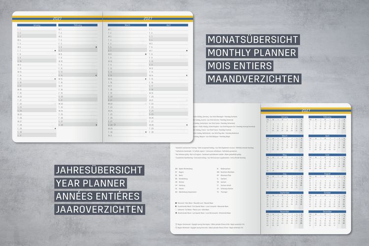 Produktbild: SIGEL L2706 Wochenkalender Linescape 2027, ca. A5, , blau, gelb