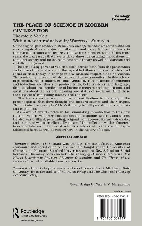 Produktbild: The Place of Science in Modern Civilization