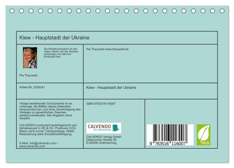 Produktbild: Kiew - Hauptstadt der Ukraine (Tischkalender 2026 DIN A5 quer), CALVENDO Monatskalender