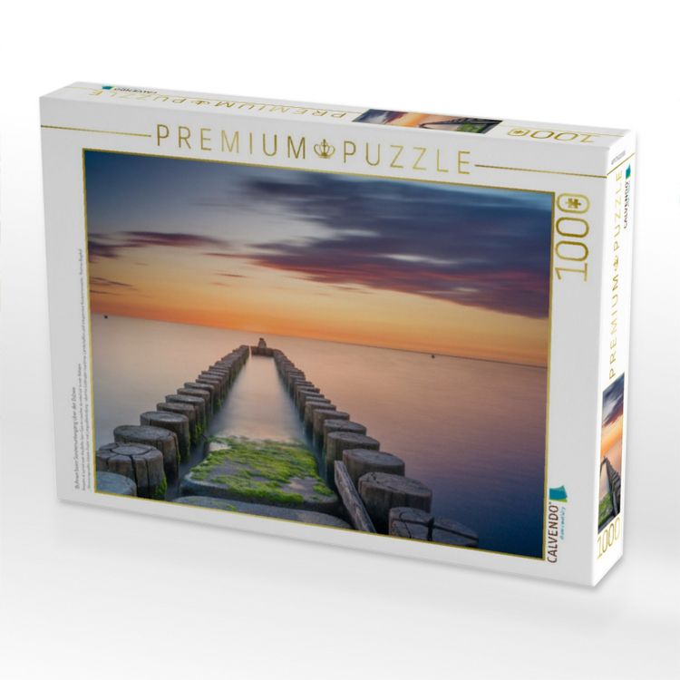 Produktbild: CALVENDO Puzzle Buhnen beim Sonnenuntergang &uuml;ber der Ostsee | 1000 Teile Lege-Gr&ouml;&szlig;e 64x48cm Foto-Puzzle f&uuml;r gl&uuml;ckliche Stunden