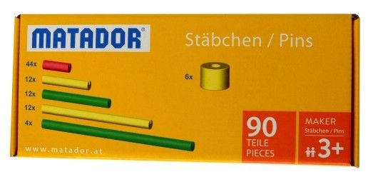 Produktbild: MATADOR 21210 - Maker St&auml;bchen-Set, 90 Teile, Baukasten-Erweiterung, Konstruktionsbaukasten, ab 3 Jahren, Spielend lernen!