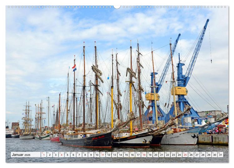 Produktbild: Die HANSE SAIL Das gro&szlig;e Seglertreffen in Rostock (Wandkalender 2026 DIN A2 quer), CALVENDO Monatskalender