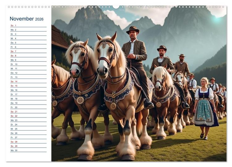 Produktbild: Boarisch durchs Jahr - Feste Br&auml;uche und Lebenslust (hochwertiger Premium Wandkalender 2026 DIN A2 quer), Kunstdruck in Hochglanz