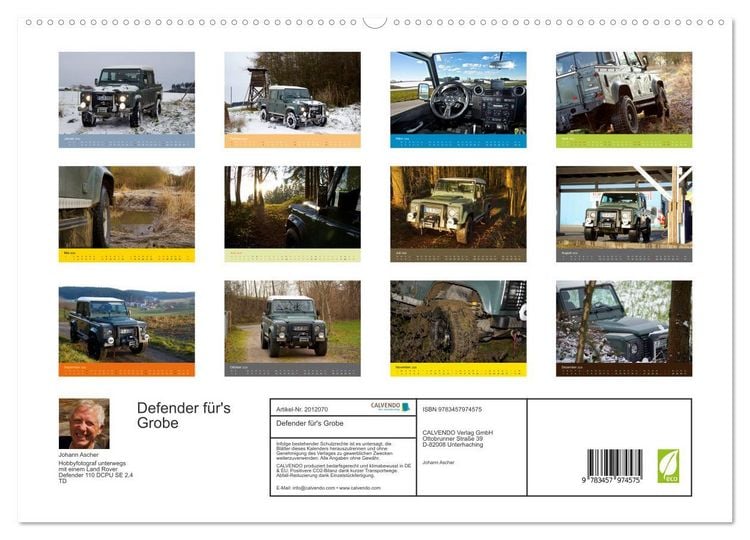 Produktbild: Defender f&uuml;r's Grobe (hochwertiger Premium Wandkalender 2026 DIN A2 quer), Kunstdruck in Hochglanz