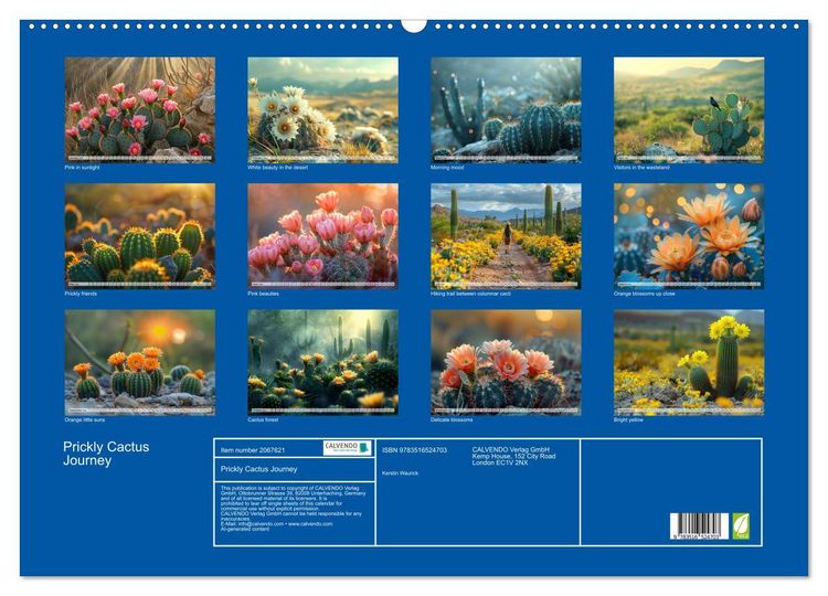 Produktbild: Prickly Cactus Journey (Wall Calendar 2026 DIN A2 landscape), CALVENDO 12 Month Wall Calendar