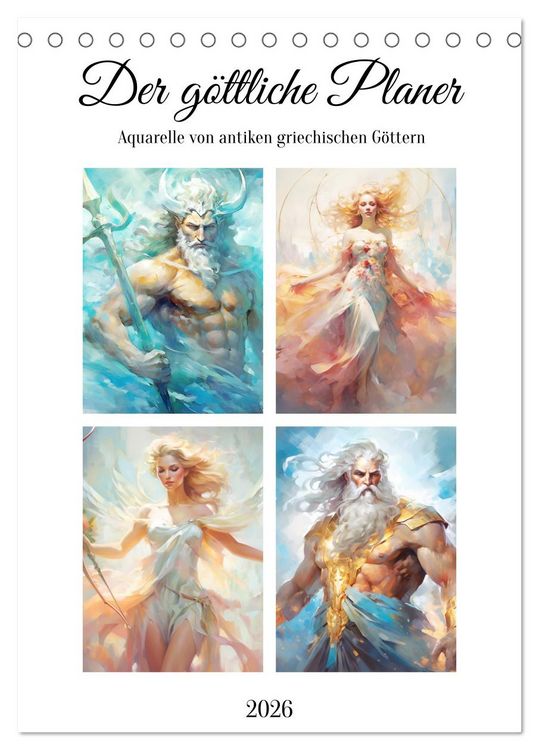Produktbild: Der g&ouml;ttliche Planer. Aquarelle von antiken griechischen G&ouml;ttern (Tischkalender 2026 DIN A5 hoch), CALVENDO Monatskalender