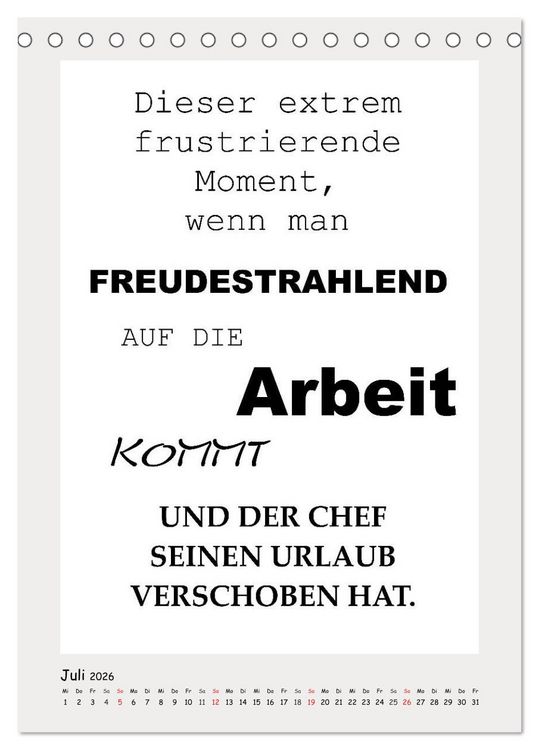 Produktbild: Spr&uuml;chekalender. Witziges f&uuml;rs B&uuml;ro (Tischkalender 2026 DIN A5 hoch), CALVENDO Monatskalender