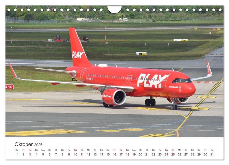 Produktbild: Flugzeugimpressionen auf dem Flughafen (Wandkalender 2026 DIN A4 quer), CALVENDO Monatskalender