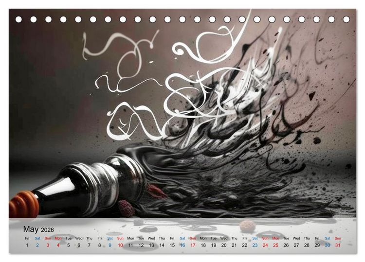 Produktbild: Arabic floating calligraphy as artwork (Desk Calendar 2026 DIN A5 landscape), CALVENDO 12 Month DeskCalendar