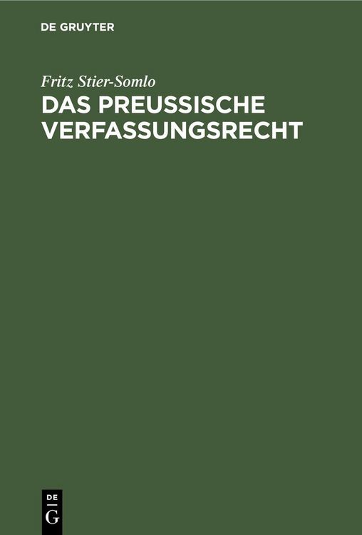 Produktbild: Das Preu&szlig;ische Verfassungsrecht