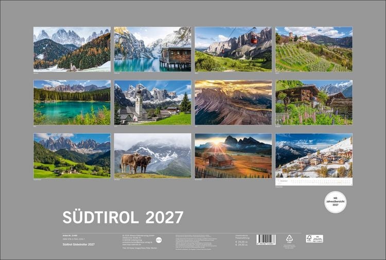 Produktbild: S&uuml;dtirol Globetrotter Kalender 2027 - Von romantischen T&auml;lern und schroffer Bergwelt