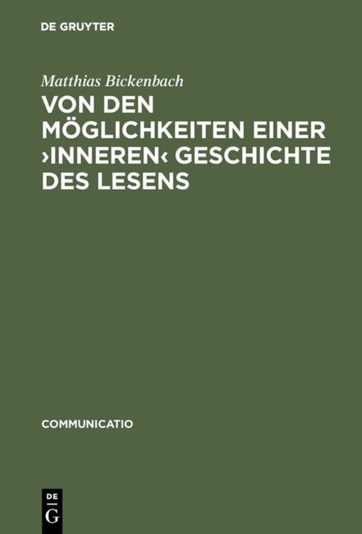Produktbild: Von den M&ouml;glichkeiten einer &rsaquo;inneren&lsaquo; Geschichte des Lesens