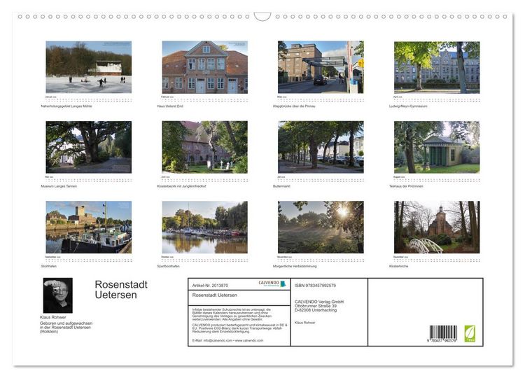 Produktbild: Rosenstadt Uetersen (Wandkalender 2026 DIN A2 quer), CALVENDO Monatskalender