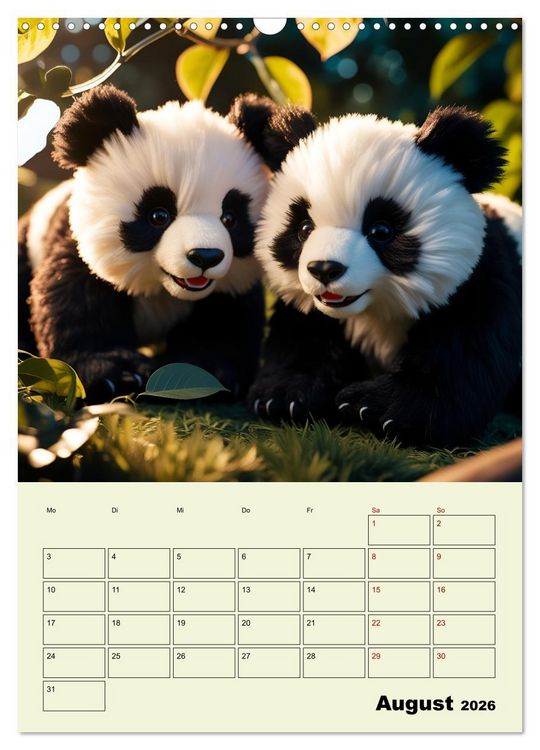 Produktbild: Ein pandastarkes Jahr - Flauschige Pandab&auml;ren zum Verlieben (Wandkalender 2026 DIN A3 hoch), CALVENDO Monatskalender