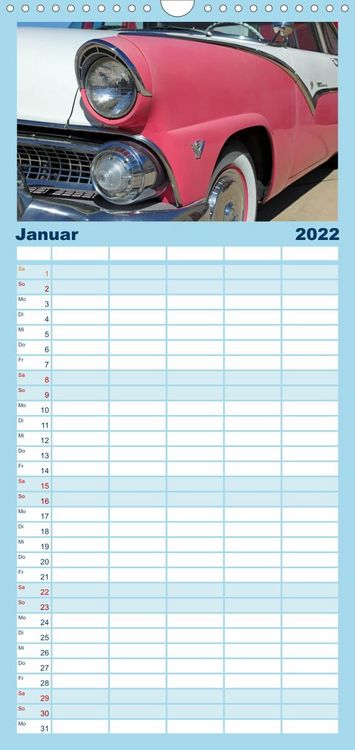 Produktbild: Familienplaner Classic Cars (Wandkalender 2022 , 21 cm x 45 cm, hoch)