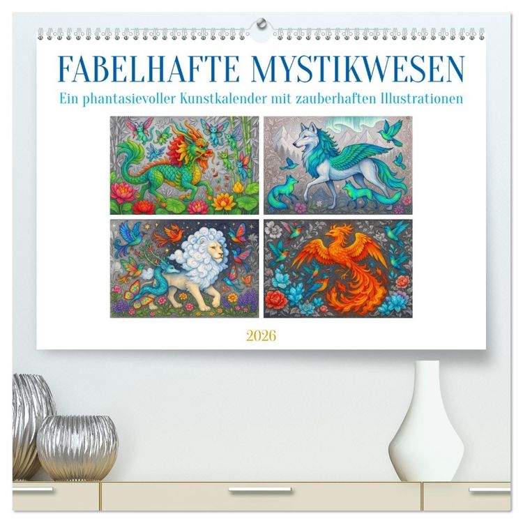 Produktbild: Fabelhafte Mystikwesen (hochwertiger Premium Wandkalender 2026 DIN A2 quer), Kunstdruck in Hochglanz