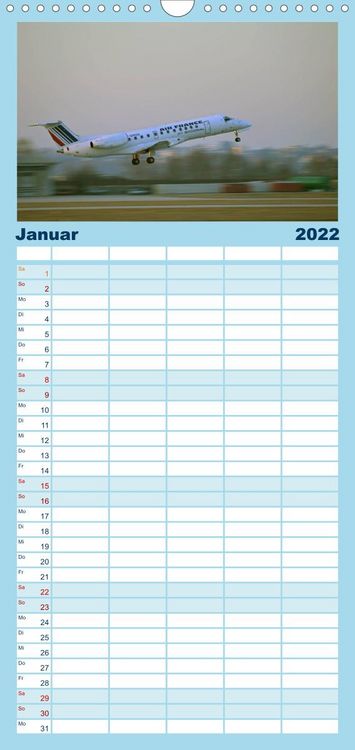 Produktbild: Familienplaner Airliner im Fokus (Wandkalender 2022 , 21 cm x 45 cm, hoch)