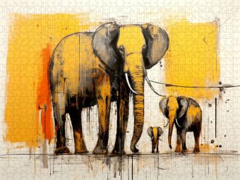Produktbild: CALVENDO Puzzle Elefantenfamilie | 2000 Teile Lege-Gr&ouml;&szlig;e 90x67cm Foto-Puzzle f&uuml;r gl&uuml;ckliche Stunden