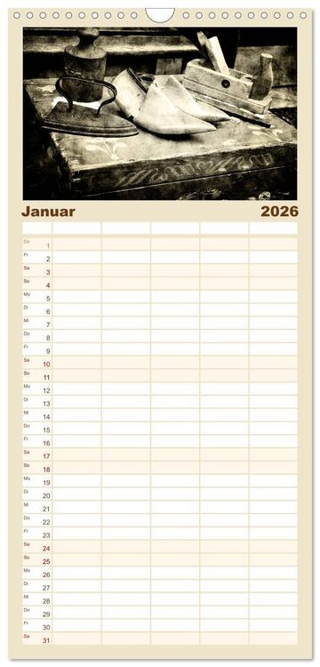 Produktbild: Familienplaner 2026 - Retro mit 5 Spalten (Wandkalender, 21 x 45 cm) CALVENDO