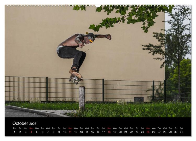 Produktbild: Skateboard - Street only (High Quality Premium Wall Calendar 2026 DIN A2 landscape),CALVENDO 12 Month Wall Calendar