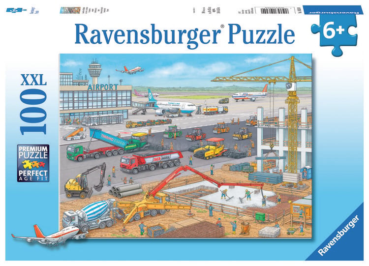 Produktbild: Puzzle Ravensburger Baustelle am Flughafen 100 Teile XXL