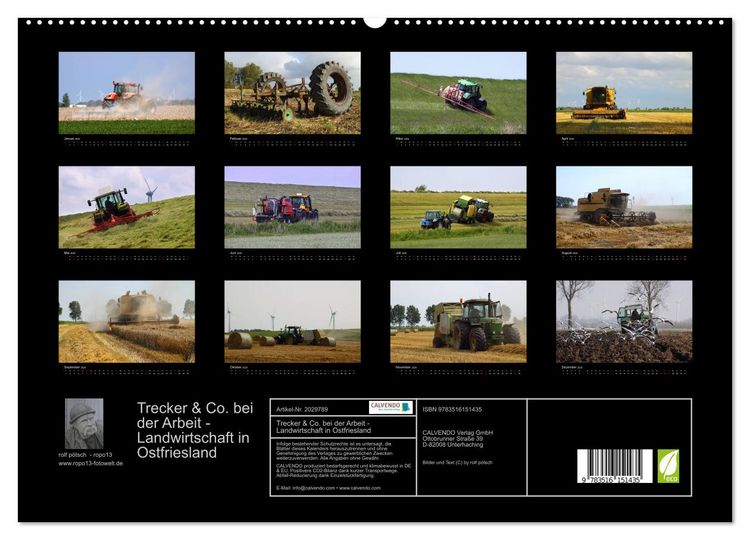 Produktbild: Trecker & Co. bei der Arbeit - Landwirtschaft in Ostfriesland (hochwertiger Premium Wandkalender 2026 DIN A2 quer), Kunstdruck in Hochglanz