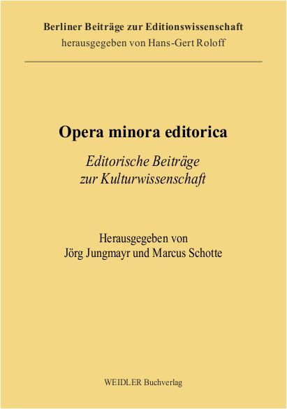 Produktbild: Opera minora editorica