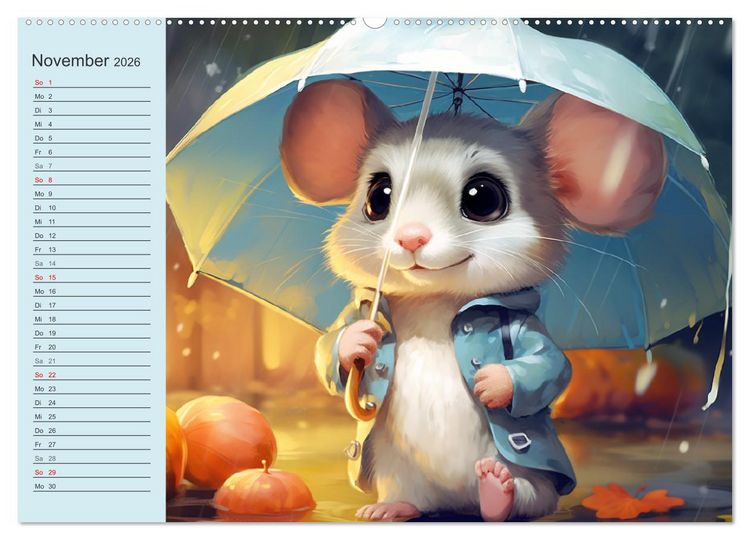 Produktbild: Mausiges Spektakel. Zauberhafter Maus-Alltag (hochwertiger Premium Wandkalender 2026 DIN A2 quer), Kunstdruck in Hochglanz