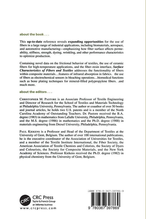 Produktbild: Surface Characteristics of Fibers and Textiles