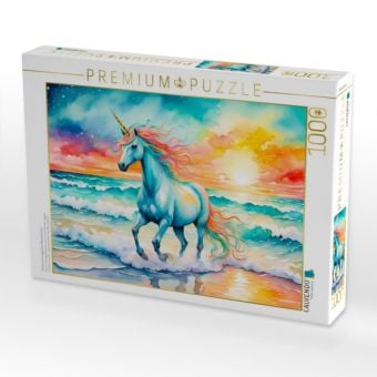 Produktbild: CALVENDO Puzzle Einhorn am magischen Meeresstrand | 1000 Teile Lege-Gr&ouml;&szlig;e 64x48cm Foto-Puzzle f&uuml;r gl&uuml;ckliche Stunden