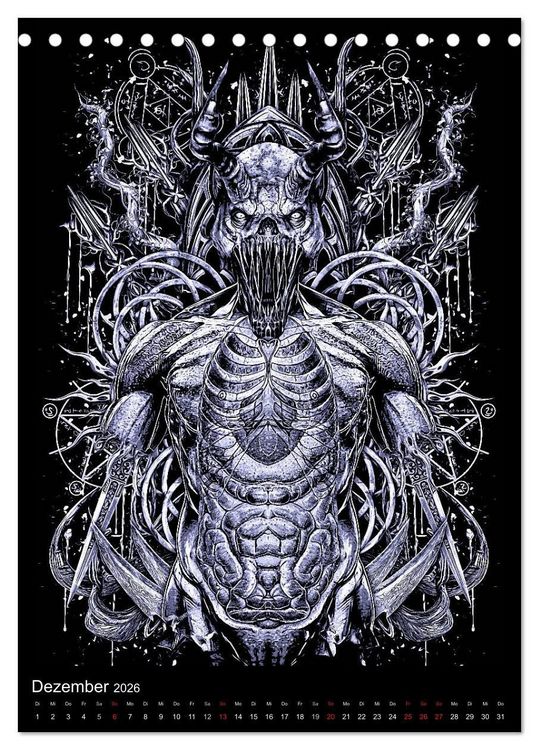 Produktbild: BLOODBOY/FEAR ILLUSTRATION (Tischkalender 2026 DIN A5 hoch), CALVENDO Monatskalender