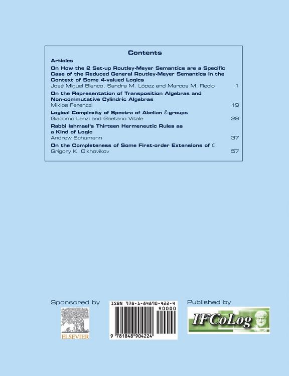 Produktbild: Journal of Applied Logics. The IfCoLog Journal of Logics and their Applications. Volume 10, number 1, January 2023