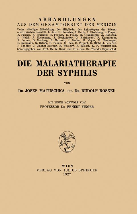 Produktbild: Die Malariatherapie der Syphilis