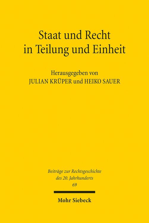 Produktbild: Staat und Recht in Teilung und Einheit