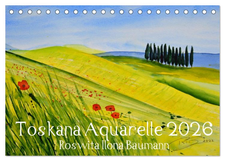 Produktbild: Toskana Aquarelle (Tischkalender 2026 DIN A5 quer), CALVENDO Monatskalender