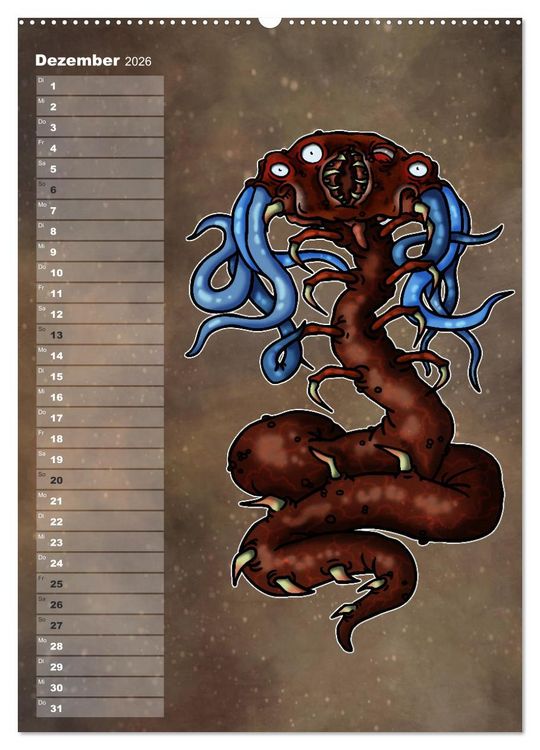 Produktbild: Bestiarium Vladi Krafft (Wandkalender 2026 DIN A2 hoch), CALVENDO Monatskalender