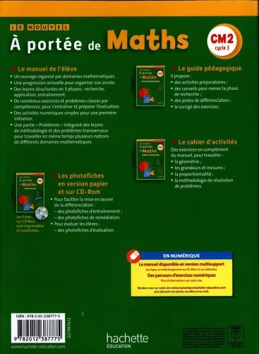 Produktbild: Le nouvel A port&eacute;e de maths, CM2 cycle 3 : manuel de l'&eacute;l&egrave;ve
