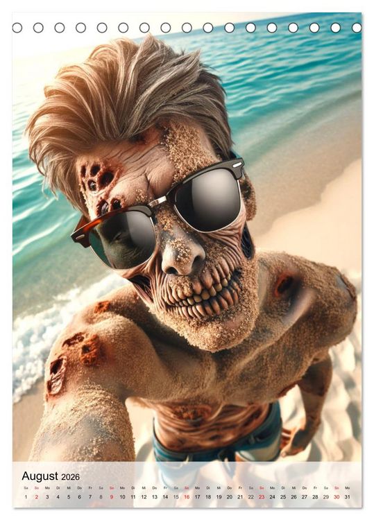Produktbild: Zombie Selfies - Ein humorvoller Blick auf das untote Dasein (Tischkalender 2026 DIN A5 hoch), CALVENDO Monatskalender