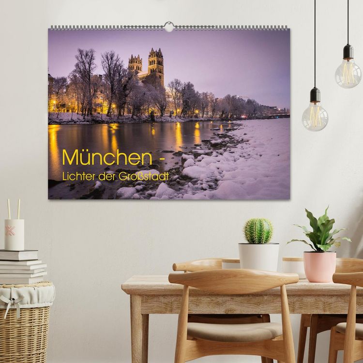 Produktbild: M&uuml;nchen - Lichter der Gro&szlig;stadt (Wandkalender 2026 DIN A2 quer), CALVENDO Monatskalender