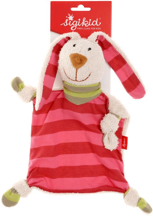 Produktbild: sigikid 40594 - Schnuffeltuch Hase pink gestreift Classic